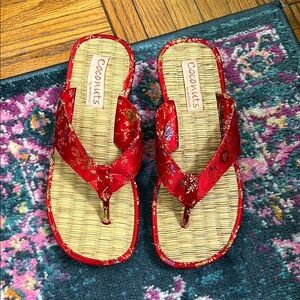 Delia’s Y2K Women's Red Satin Strap Sandals size 7.5